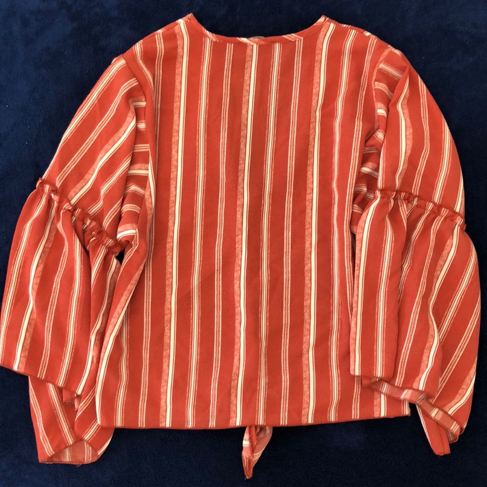 Rust Colored Tie-up Blouse - Picture 4 of 6